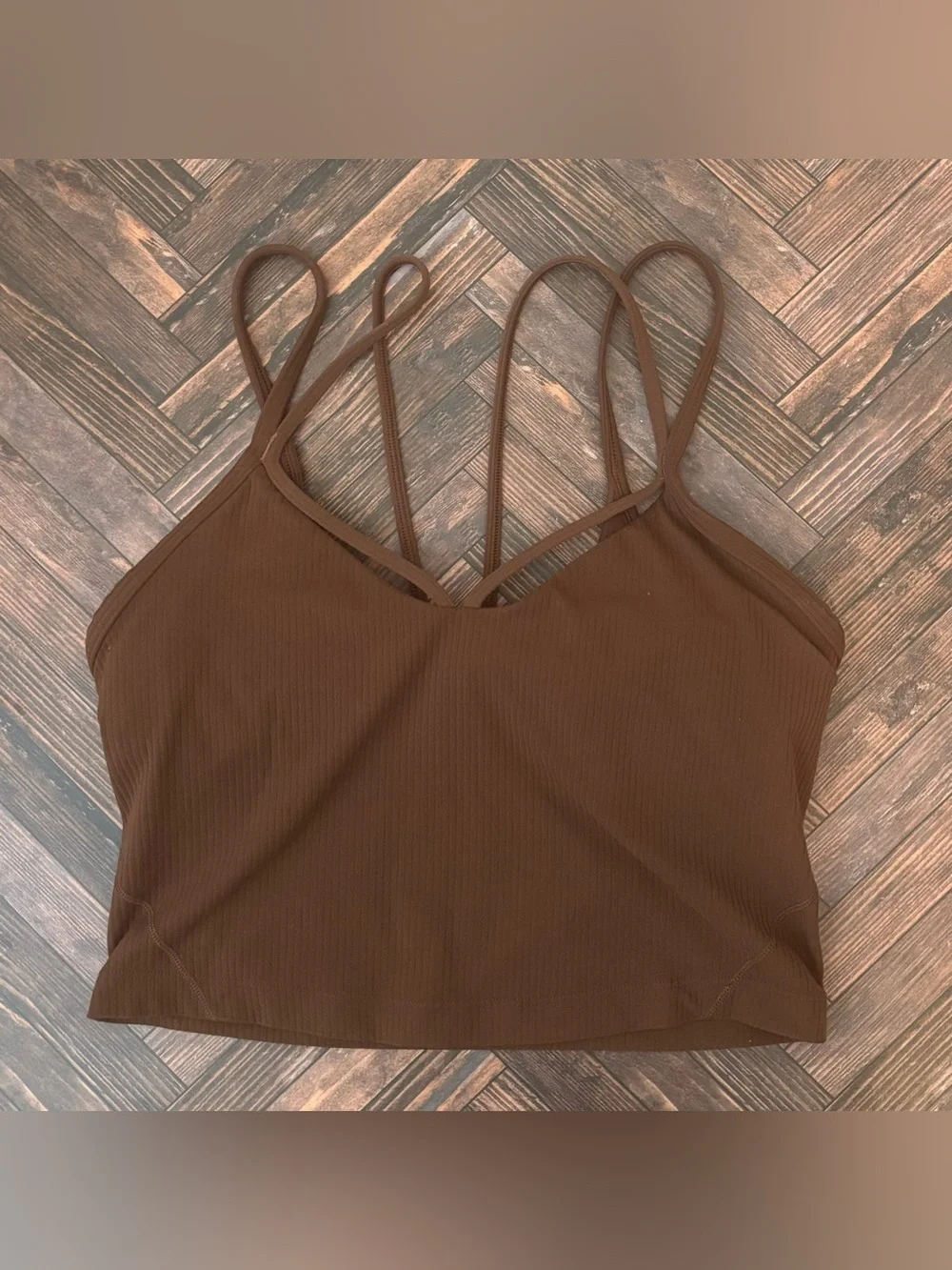 Lululemon Strappy Ribbed Tank Top In Java Size 6